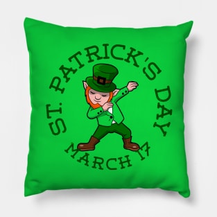 happy st patricks day redhead dabbing leprechaun Pillow