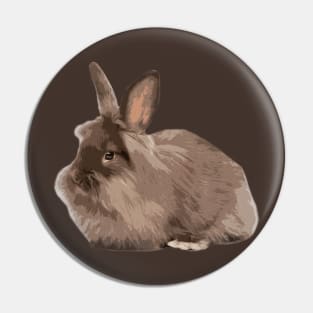 Furry Brown Lionhead Rabbit Love Attention Pin