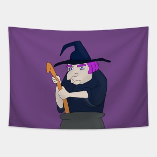 Witch with Purple Hair Tapestry