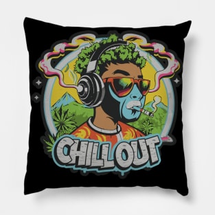 Cosmic Chill: Alien Hip-Hop Vibes Pillow