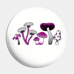 Asexual pride flag mushrooms Pin