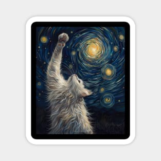 Cat Starry Night Melody Magnet