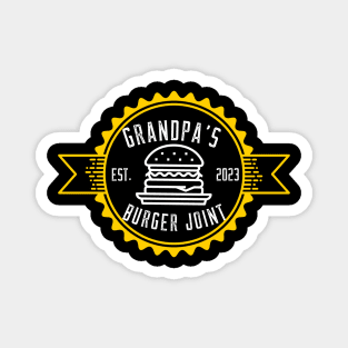 Grandpa's Burger Joint Gold Design Magnet