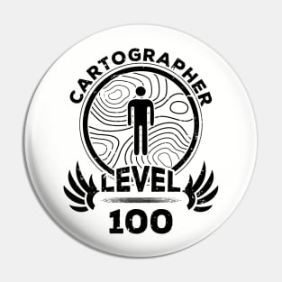 Level 100 Cartographer Mapmaker Gift Pin