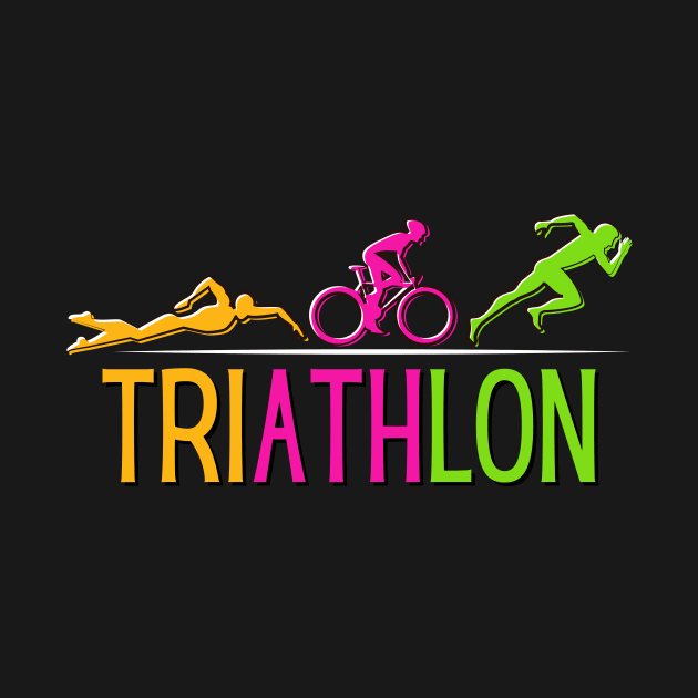 Triathlon Marathon Sport Swim Bike Run by Foxxy Merch