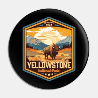 Yellowstone National Park Vintage WPA Style Outdoor Badge Pin