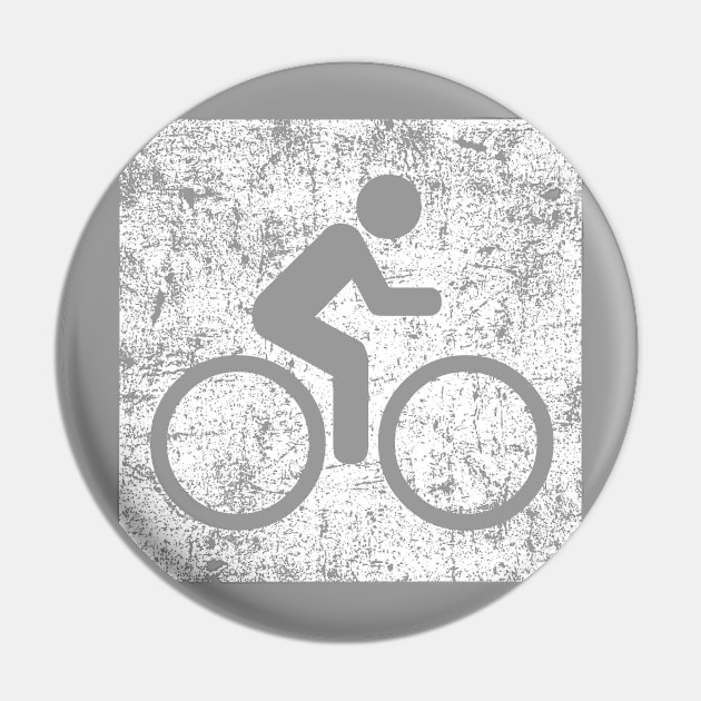 Cycling Sign - Distressed Pin by PsychicCat