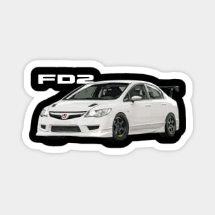 TYPE R FD2 sedan JDM Championship White Tuned Magnet