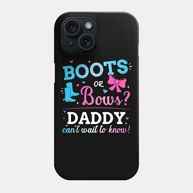 Gender reveal boots or bows daddy matching baby party Phone Case by Designzz