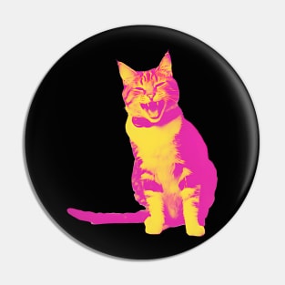 Laughing Cat - Vintage Pink Pin