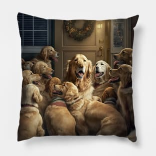 CHRISTMAS DOGS: Golden retriever special Christmas edition Pillow