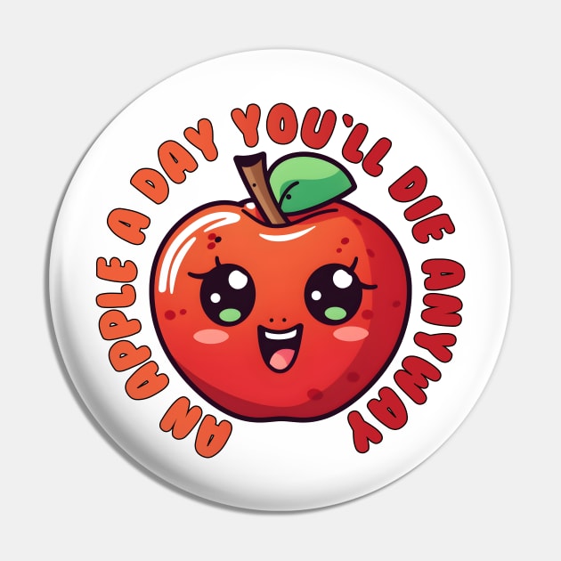 Unhealthy Apple Pin by H3ll Studio