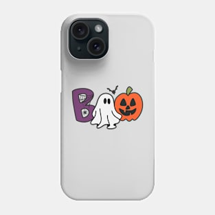 Boo! Retro-Inspired Halloween Ghost and Pumpkin Phone Case