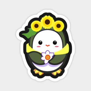 Cute Sunflower Penguin Magnet