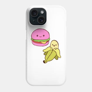 Pink hamburger 🍔 and yellow banana 🍌 Phone Case