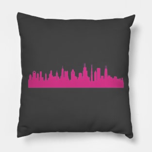 Chicago skyline pink Pillow