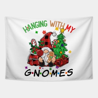 Funny Christmas Gnome Hanging With My Gnomies Family Pajamas Tapestry