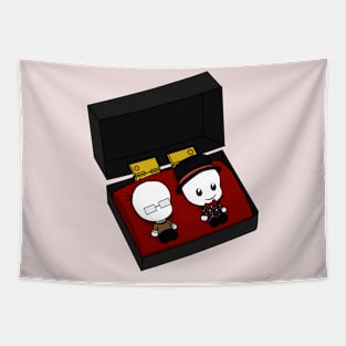 trenderman and splendorman chibi figure Tapestry