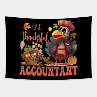 One Thankful Accountant Thanksgiving Turkey Costume Groovy Tapestry