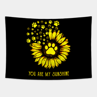 Sunshine Sunflower Dog Paw Tapestry