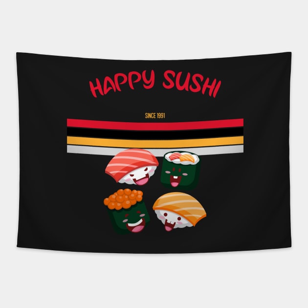 Happy Sushi Tapestry by vukojev-alex