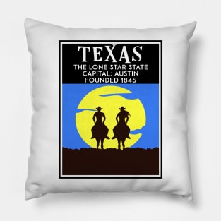 Texas The Lone Star State Travel Austin Dallas Houston Fort Worth El Paso Pillow