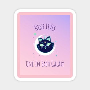 Nine Lives, One In Each Galaxy Cute Funny Cat Alien Pet Space Magnet