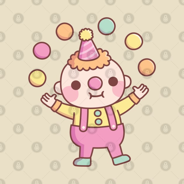 Cute Little Clown Juggler Juggling Balls by rustydoodle