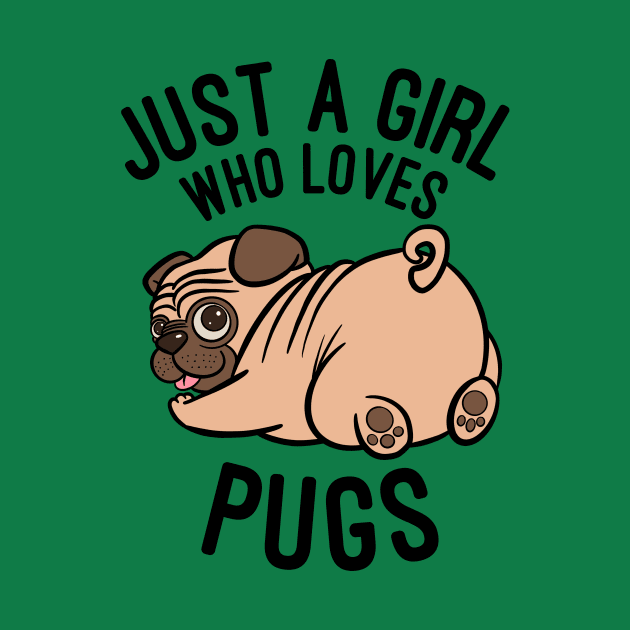 Just A Girl who Loves Pugs - Pug Dog Owner Gift by basselelkadi