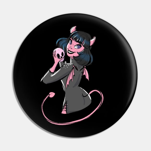 Devil girl with skull Pin by Krismilla 