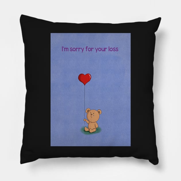 The Bear with the Big Heart - loss Pillow by GarryVaux