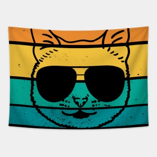 Cat Face With Sunglass Vintage Tapestry