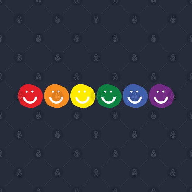 Smiley Faces Rainbow Pride by ellenhenryart