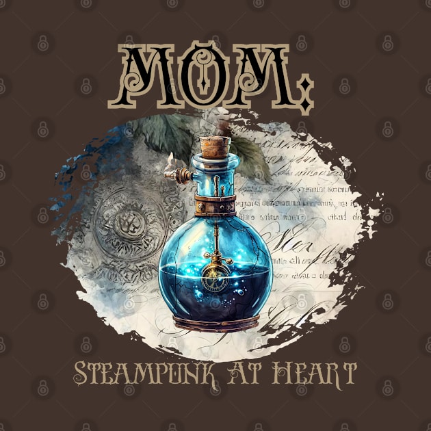 Mom: Steampunk At Heart Vintage Bottle - Golden Version by Té de Chocolate