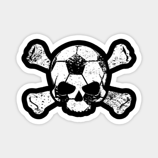 Soccer Ball Scary Skull and Crossbones Halloween Costume Magnet by Little Duck Designs