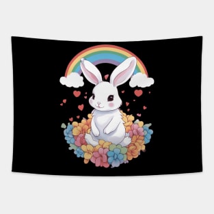 Rainbow Bunny Love Tapestry