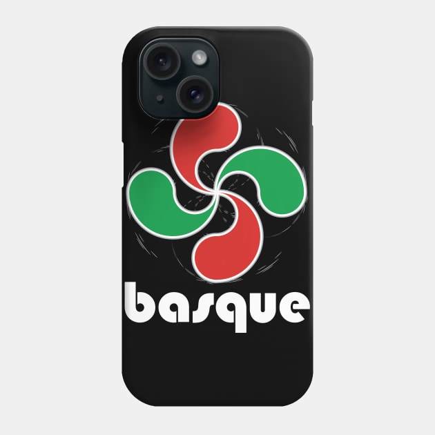 Basque design Basque Pride Lauburu Four Heads Symbol graphic Phone Case by Vector Deluxe