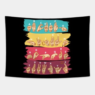 'ASL Alphabet' Cool ASL Sign Language Tapestry