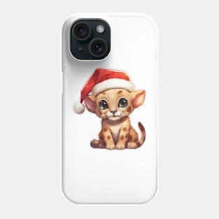 Florida Panther in Santa Hat Phone Case