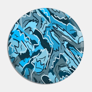 Blue and Gray Icy Abstract Art Pin