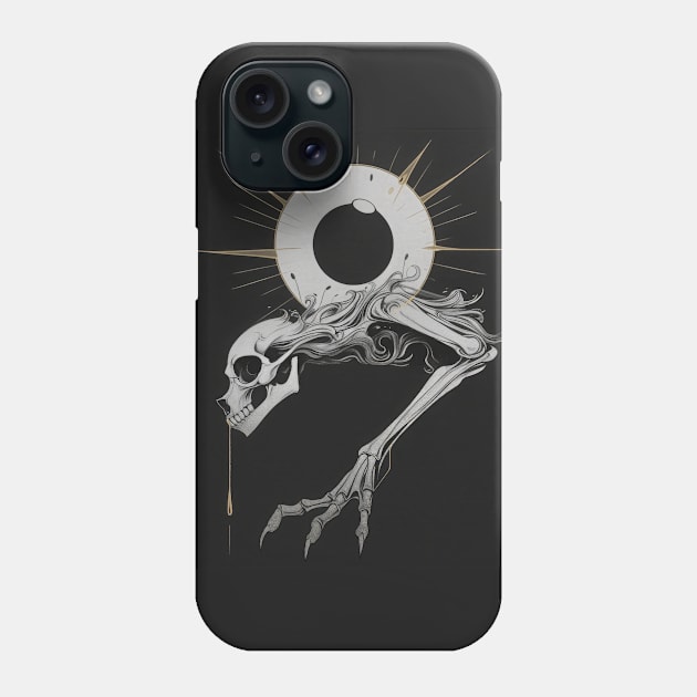 Sketch of an Alien Skeleton Phone Case by Sheptylevskyi