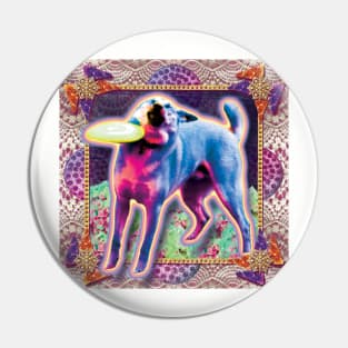 meme doggo with frisbee Pin