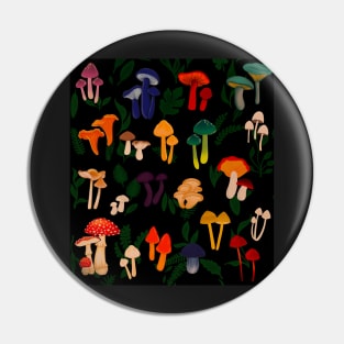 Mushrooms of the Redwood Forest Pattern Pin