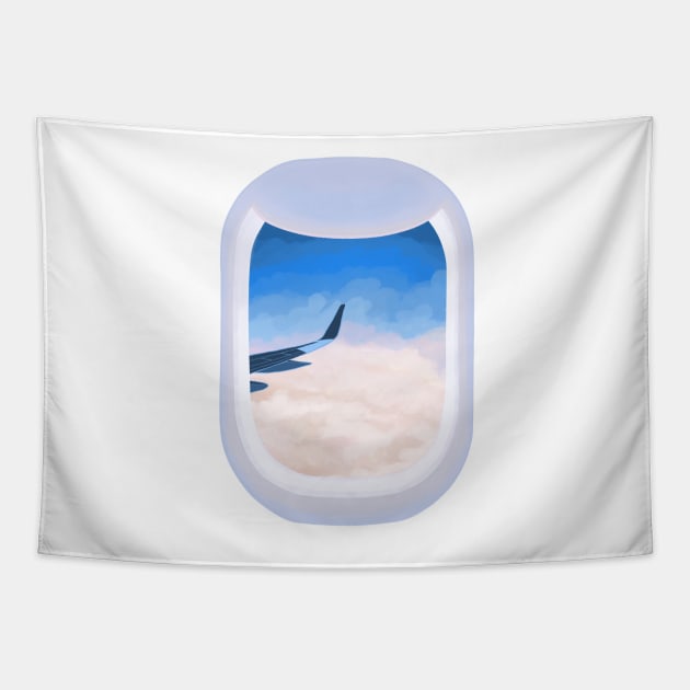 Plane Window Sunset Tapestry by lindsey788