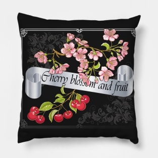 Vintage Cherry blossom and fruit Pillow