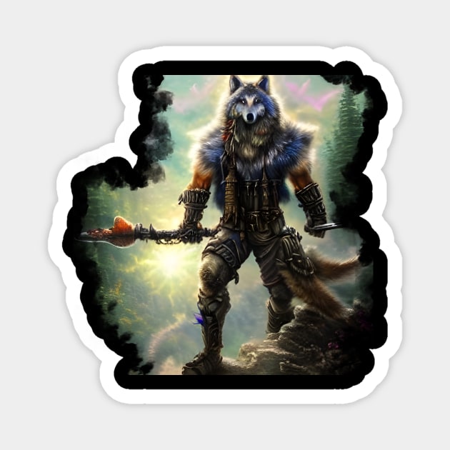 Wolf Warrior Magnet by nnorbi