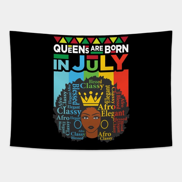 Queens Are Born In July - July Birthday Tapestry by Charaf Eddine