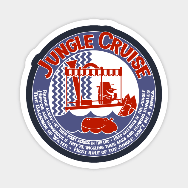 Jungle Cruise (red and blue) Magnet by brodiehbrockie