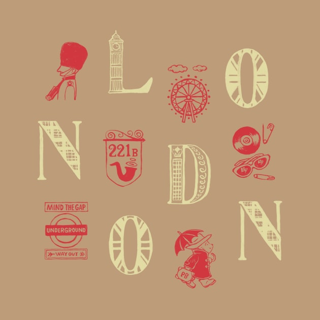 London Alphabets - Paper Brown by akaneyabushita