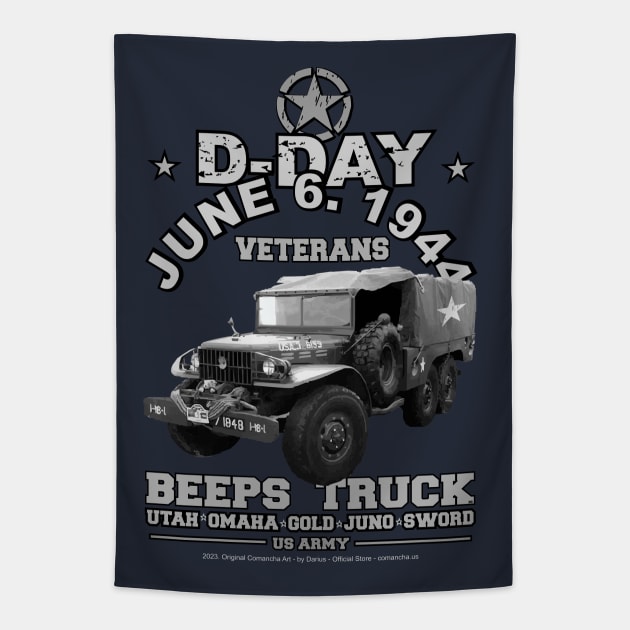 D-DAY Veterans US Army Beeps truck Tapestry by comancha